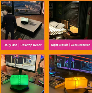 Boîte à lumière flottante magnétique sur le thème de <span class=keywords><strong>GTA</strong></span>, lumière ambiante LED RGB <span class=keywords><strong>360</strong></span>° °   Lampe de bureau à lévitation rotative, décoration pour salle de jeux - Product Image 3