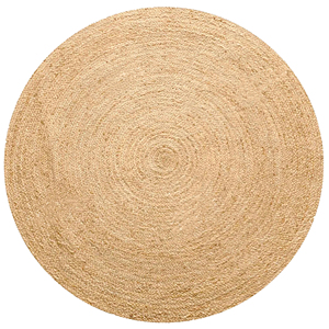 Tapis rond en jute tressé écologique, couleur unie, style moderne, tapis de sol pour salon, antidérapant, à poils ras, épaisseur moyenne - Product Image 3