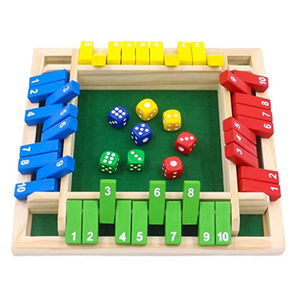 Jeu de société de luxe en bois à quatre faces avec 10 chiffres pour adultes et familles, <span class=keywords><strong>club</strong></span> de fête, jeux à boire - Product Image 2