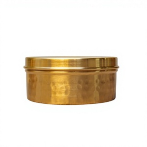 Handcrafted Brass Sweet <b>Box</b> Cylinder Shape Airtight Lid Vintage Design Kitchen Use Sealed Freshness Preservation - Product Image 1