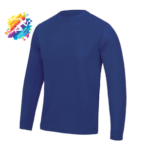 High Quality 100% Cotton Custom Label <b>Men's</b> Moisture-Wicking <b>Long</b> Sleeve <b>T</b>-<b>Shirt</b> with Front Printed Brand Logo - Product Image 1