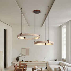 Lámpara Colgante LED de Travertino Dorado, Diseño Nórdico Moderno, Lámpara Decorativa para Sala de Estar y Dormitorio con Control Remoto y Aplicación - Product Image 4