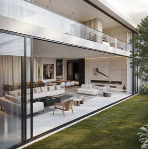 DEEZON Panorama Exterior Sistema de puerta corredera de aluminio Doble cierre suave 8 ruedas Alta calidad Moderna sala de estar y jardín Uso - Product Image 5