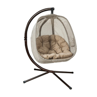Fauteuil suspendu en acier pliable - Rotin en polyester 180g, fauteuil suspendu moderne pour l'extérieur, meubles neufs d'usine