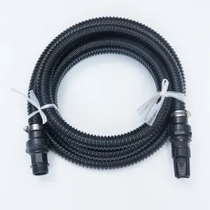 Tubo di aspirazione per irrigazione da giardino con tubo ondulato in PVC con Logo nero personalizzato all'ingrosso