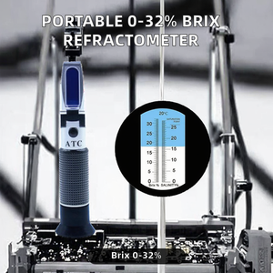Quy mô kép 0-32% xách tay cầm đường mặn Muối Brix ATC khúc xạ ± 1% Độ chính xác cho hồ cá nước biển - Product Image 2