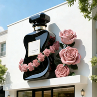 Sculpture géante en fibre de verre pour présentation cosmétique, grande bouteille de parfum sculpturale pour affichage en magasin et décoration d'événements