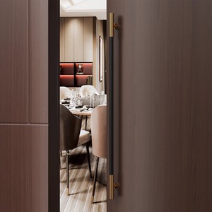 Poignée de porte texturée en laiton martelé, finition cuivre antique, quincaillerie robuste pour entrée principale de restaurant commercial en verre ou bois - Product Image 3