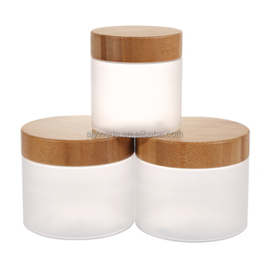 250g 500g Plastic Matte PET jar with bamboo lids customized logo cosmetics skin care body butter bottle