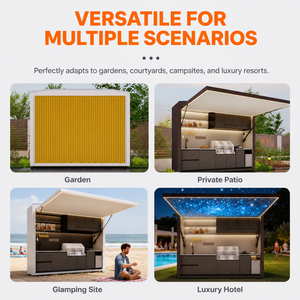 Custom Stainless Steel Outdoor Kitchen With Shed Zero Formaldehyde Garden Outdoor Kitchen Pod Antirust Patio <strong>BBQ</strong> Pod With Sink - Product Image 4