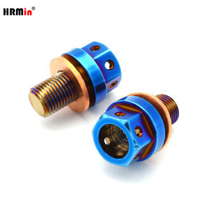 Bouchon de vidange d'huile de transmission en titane Gr.5 Ti-6Al-4V magnétique de précision puissant à 6 trous pour moteur automobile - Product Image 1