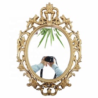 Miroir mural décoratif vintage moderne cadre couronne en plastique doré style princesse antique chambre à coucher salon verre usage domestique