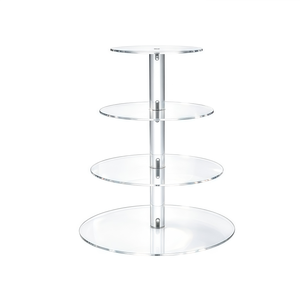 Espositore per Torte a 4 Piani in Acrilico Trasparente, Supporto Rotondo a Più Livelli per Cupcake, Pasticcini, Frutta, Vassoio <span class=keywords><strong>da</strong></span> Servizio per Matrimoni e Feste - Product Image 1