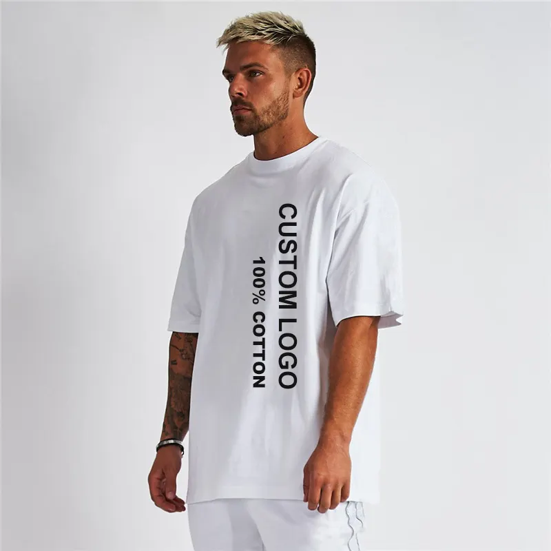 Qianzun High Quality Custom T-shirt Printed 100% Cotton Men Plain Tshirt Unisex Blank white gym Oversized t shirt