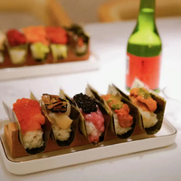 Présentoirs jetables transparents en plastique pour sushis de restaurant, pochettes pour sushis japonais, sacs pour tacos, emballages pour sushis et tacos