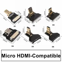 Adaptador Micro Mini HDMI de 90 Grados, Cable Plano FPC de 5cm-80cm para HDTV con Conector de 20 Pines, Electrónica de Consumo FPV