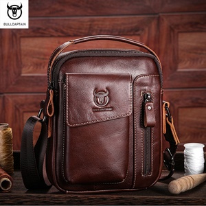 <span class=keywords><strong>Bolso</strong></span> <span class=keywords><strong>bandolera</strong></span> de cuero genuino para hombre de la marca BULLCAPTAIN con capa protectora pequeña y mediana, <span class=keywords><strong>bolso</strong></span> cruzado de piel de vaca. - Product Image 6