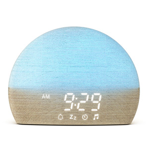 Réveil solaire avec alarme lumineuse ambiante pour usage domestique, forme ronde, commande manuelle, alimenté par piles - Product Image 1