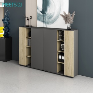 ชั้นวางหนังสือไม้หรูหราสง่างามสำหรับตู้เก็บเอกสาร ตู้เก็บเอกสารไม้แบบประกอบสำเร็จรูปทันสมัย ตู้หนังสือสำหรับบ้าน สำนักงาน โรงเรียน โรงแรม - Product Image 1