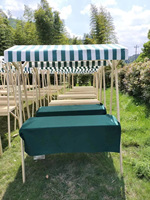 Stands de Présentation de Marché Portables en Acier Inoxydable et Bois, Supports de Vendeur d'Extérieur Multifonctionnels pour le Commerce Ambulant