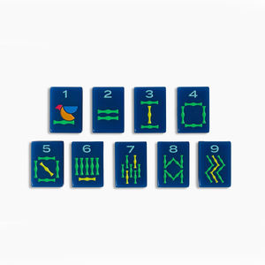 Jeu de Mahjong Américain Personnalisé Minimaliste Bleu Amiral Carré en Acrylique pour 4 Joueurs avec Tuiles de Luxe à Motif Créatif - Product Image 4