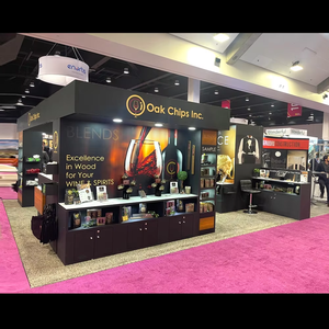 Stand de Exhibición de Madera Reciclada Personalizado para Ferias de <span class=keywords><strong>Vinos</strong></span>, Stand de Exhibición Premium de 20x20 pies para Eventos de Degustación de <span class=keywords><strong>Vinos</strong></span> - Product Image 2
