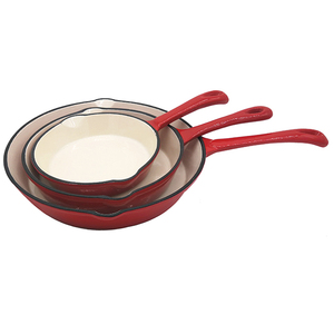 Customized Food-Grade Cast Iron <strong>Frying</strong> and <strong>Grill</strong> <strong>Pan</strong> with <strong>Enamel</strong> Coating <strong>Pans</strong> - Product Image 2