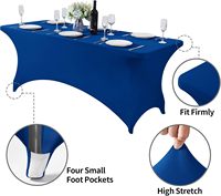Housse de table TY Classicblue en spandex pour table de 8 pieds, ajustement universel extensible pour fêtes, banquets, mariages, événements et usage domestique