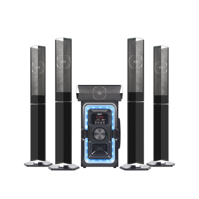 New Design JR-JH4 5.1 Home Theatre Sound System Wooden Box & Plastic Speakers 1000W Hi-Fi Subwoofer 4 Speakers