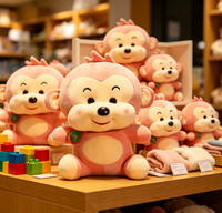 Boneka Plushie Monyet Lucu, Boneka Hewan Lembut untuk Hadiah Ulang Tahun Anak