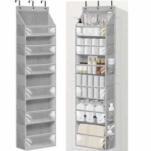 Organisateur suspendu grande capacité pour porte avec étagères et poches renforcées pour chambre et salle de bain, idéal pour le rangement d'outils - Product Image 1