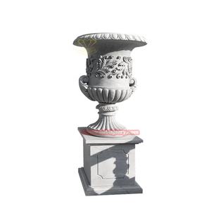 Vendita calda in marmo bianco scultura di arte vaso di fiori per giardino all'aperto dell'hotel Street decorazione del paesaggio Design di qualità pietra giardino - Product Image 4