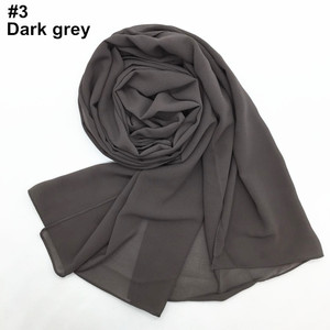 Foulard uni en mousseline pour femme, hijab, châle imprimé couleur unie, bandeau, écharpe musulmane - Product Image 4