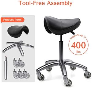 Saddle <span class=keywords><strong>Stool</strong></span> Sela ergonômica Esteticista Swivel <span class=keywords><strong>Salon</strong></span> <span class=keywords><strong>Cutting</strong></span> <span class=keywords><strong>Stool</strong></span> Chair com rodas para cozinha, salão, Spa, tatuagem, pedicure - Product Image 4