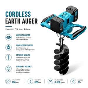 Post Hole Digger Cordless Earth Auger Reverse Function Drill Bit Adjustable Speed <b>Power</b> Digging Machine for Farming GT15001 Adju - Product Image 1