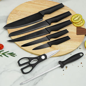 Kitchenware 14-Piece Black PP Handle Cutlery <b>Set</b> Black Anti-Bacterial Coating Kitchen <b>Knife</b> <b>Set</b> with Block - Product Image 4
