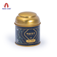 Boîte en métal ronde de qualité alimentaire, hermétique, à double couvercle, petite, pour thé matcha, épices ou café, personnalisable.