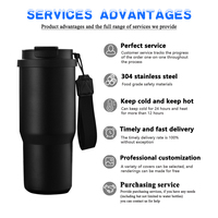 Gobelet isotherme à double paroi de 25 oz avec couvercle 2-en-1, tasse à café thermique en acier inoxydable, tasse de voyage portable avec sangle