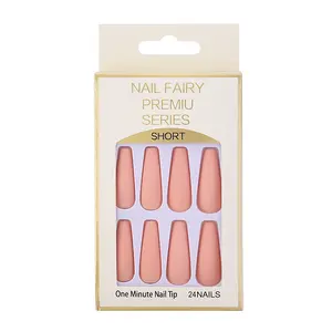 24pcs New popular candy color super long matte ballet coffin fake nails