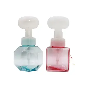 Venta al por mayor de lujo 300ml desinfectante de manos líquido vacío champú botellas flor espuma PETG botella de bomba de loción de plástico