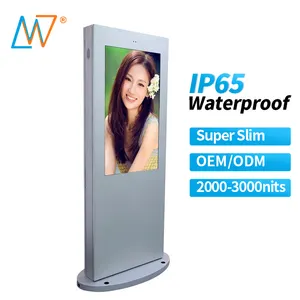 43 "Outdoor Solar Airconditioner Vloerstandaard Lcd Digital Signage Informatie Met 3G Wifi