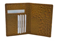 Logo personnalisé Portefeuille à deux volets en cuir véritable avec blocage RFID Couverture de passeport de voyage-Porte-cartes standard ou personnalisé