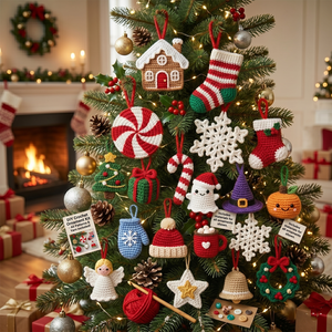 Kit <span class=keywords><strong>de</strong></span> Ganchillo Navideño <span class=keywords><strong>para</strong></span> Principiantes - Set <span class=keywords><strong>de</strong></span> 4 Adornos Amigurumi, Kit <span class=keywords><strong>de</strong></span> Manualidades con <span class=keywords><strong>Hilo</strong></span> <span class=keywords><strong>de</strong></span> <span class=keywords><strong>Algodón</strong></span> Ecológico <span class=keywords><strong>para</strong></span> Venta al Por Mayor - Product Image 6