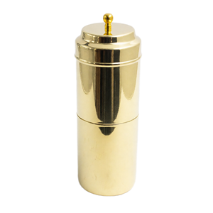 ชุดกรองกาแฟแบบกดพร้อมก้านกด ทำจากทองเหลืองเคลือบเงา ดีไซน์คลาสสิก เป็นมิตรต่อสิ่งแวดล้อม คุณภาพพรีเมียม สไตล์อินเดียใต้ดั้งเดิม เหมาะสำหรับเป็นของขวัญและใช้ในบ้าน - Product Image 3