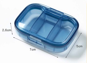 Mini pastillero de plástico portátil de gran venta, organizador de Medicina de viaje diario de 3 compartimentos para organizar medicamentos en movimiento - Product Image 6