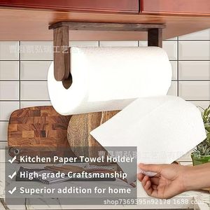Wooden tissue holder, multi-functional water cup storage rack, <b>kitchen</b> cabinet under-cabinet hanging storage rack, toilet <b>paper</b> - Product Image 2