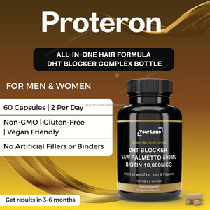 Cápsulas para el cabello bloqueadoras de DHT de etiqueta privada con Saw Palmetto 500mg Biotina <span class=keywords><strong>10000</strong></span> Suplemento para el cabello Regrow Hair 60 Cápsulas - Product Image 4