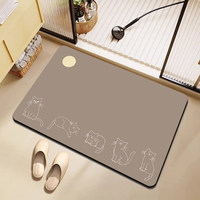 Tapis de sol de salle de bain absorbant l'eau, antidérapant, pour porte de toilette, en terre de diatomée, séchage rapide, motif géométrique