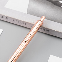 Bolígrafo promocional de metal dorado rosa con logotipo personalizado, prensa brillante, publicidad, bolígrafo creativo de metal