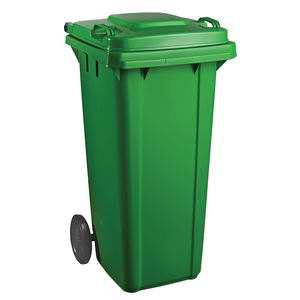 Pattumiera da cucina grande da 120 litri pattumiera in plastica con ruote e coperchi pattumiera verde - Product Image 1
